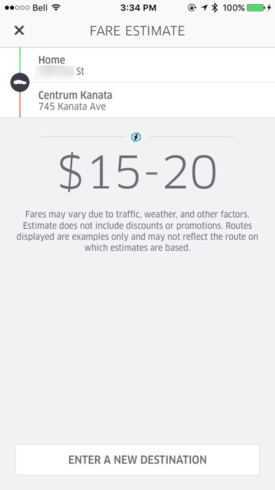 uber fare estimate